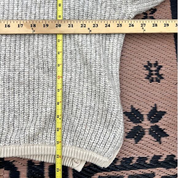 Varley | Darwell Two-Tone Oversized Mock Neck Chunky Knit Sweater Cashew Size M - Picture 11 of 11